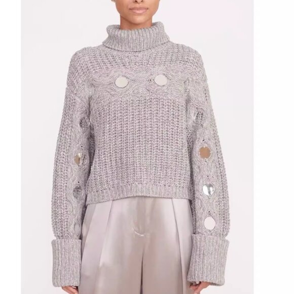 STAUD Vernacular Sweater XS/M Mirrored Heather Grey Knit Causal - Picture 3 of 8
